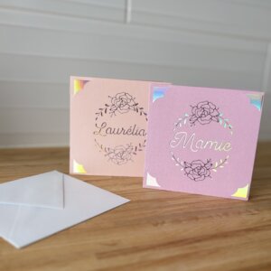 Carte personnalisée couronne fleurie