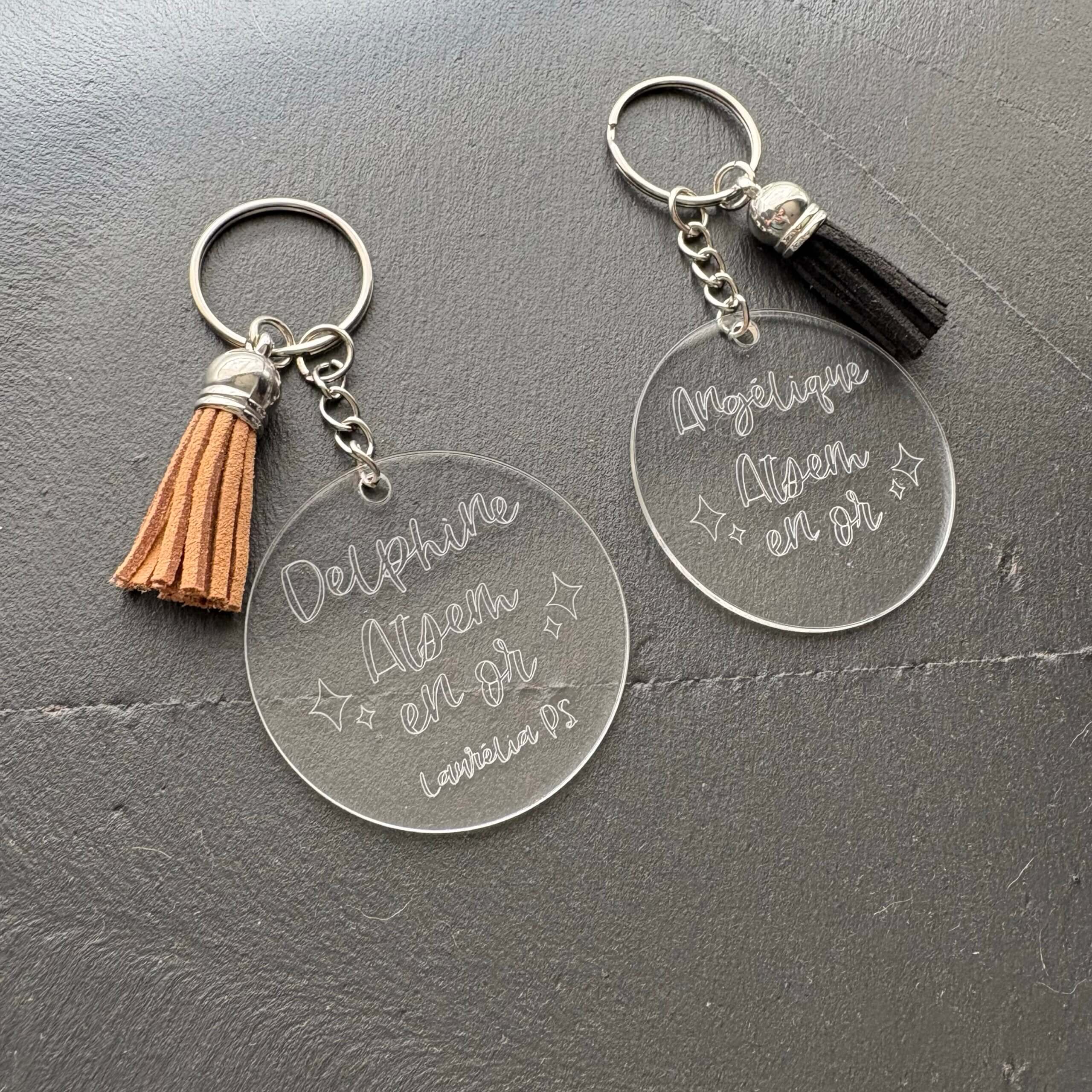 Porte-clés personnalisés en plexiglas pour ATSEM.